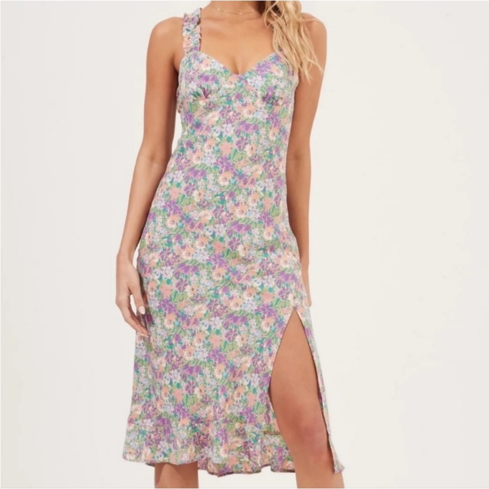 ASTR floral crisscross strap dress XS